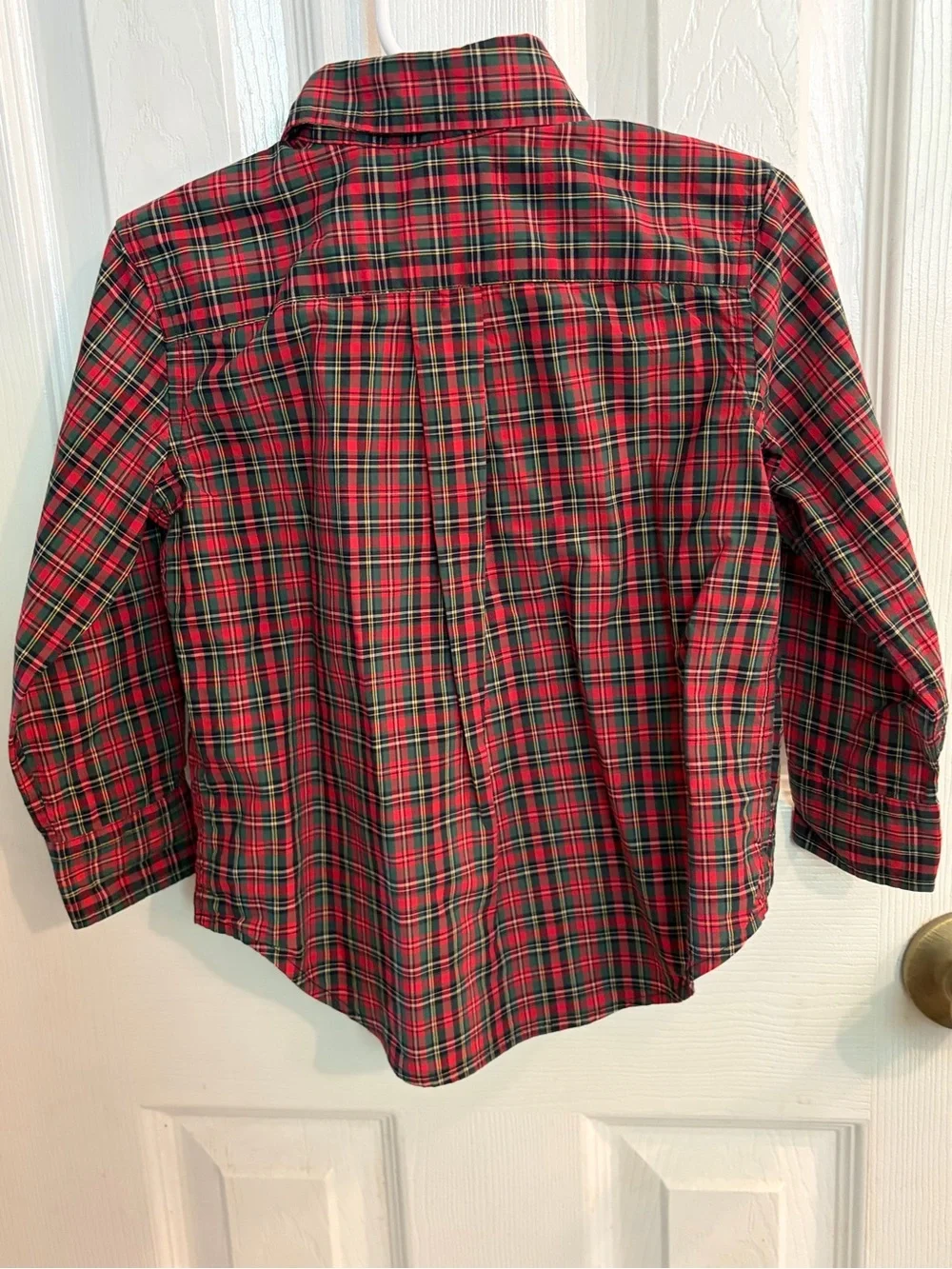 Ralph Lauren Boy’s Classic Red & Green Long-Sleeve Button Down Shirt Size 2/2T